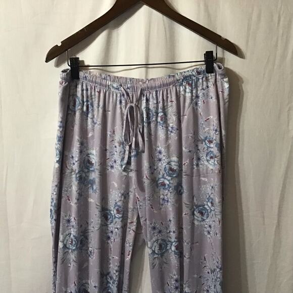 FN by Flora Nikrooz Lavender Floral Lounge Set Pajamas XL Soft Comfy - Picture 4 of 9